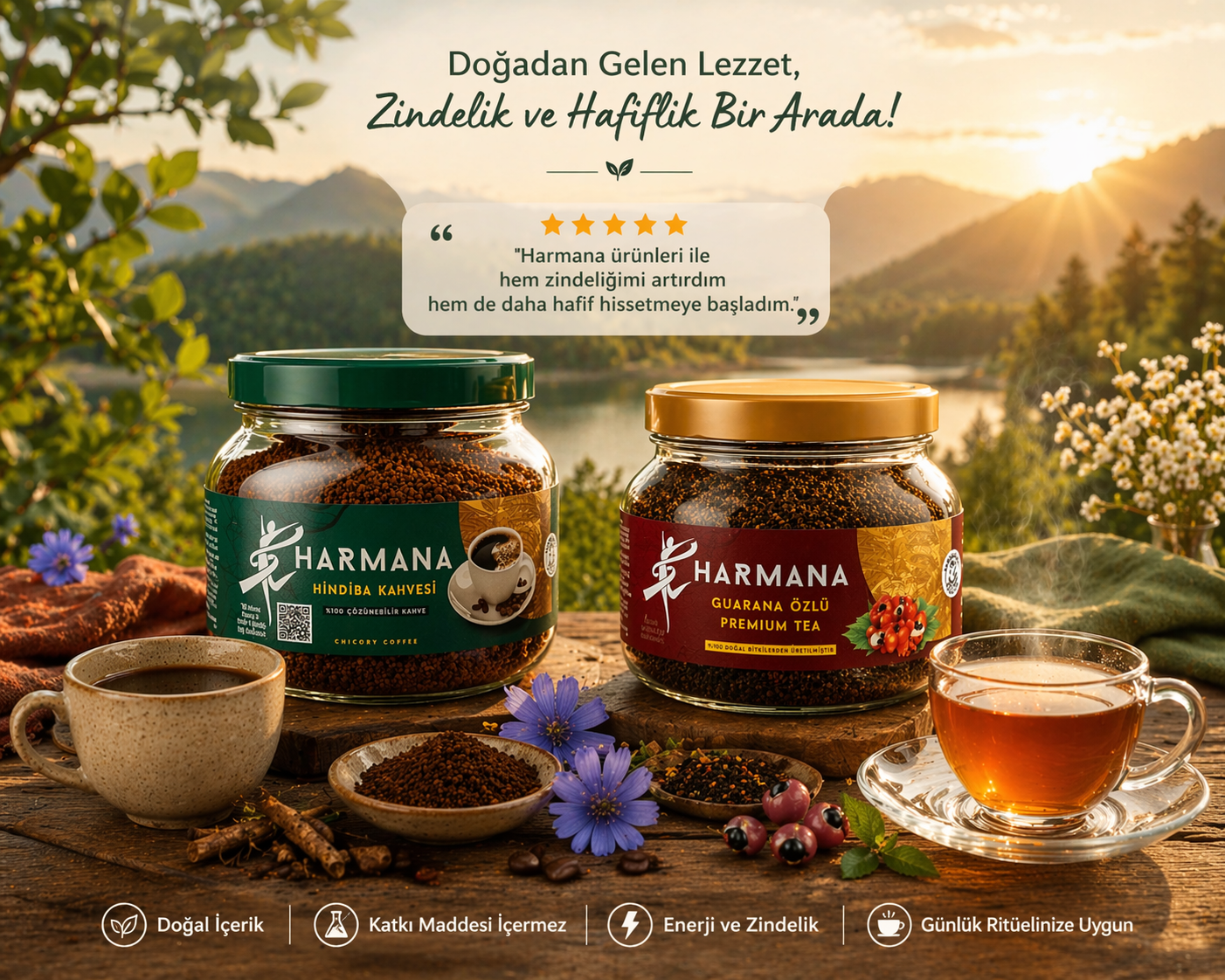 Harmana Hindiba Kahve + Harmana Detoks Çay (%30 İndirimli Set)